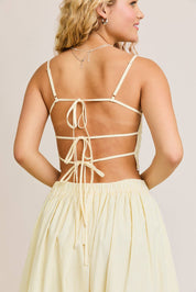 Yellow Striped Top and Bubble Skirt Set