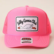 Hot Pink Silly Goose Club Hat — “silly goose club” embroidered patch with goose graphic and color: hot pink