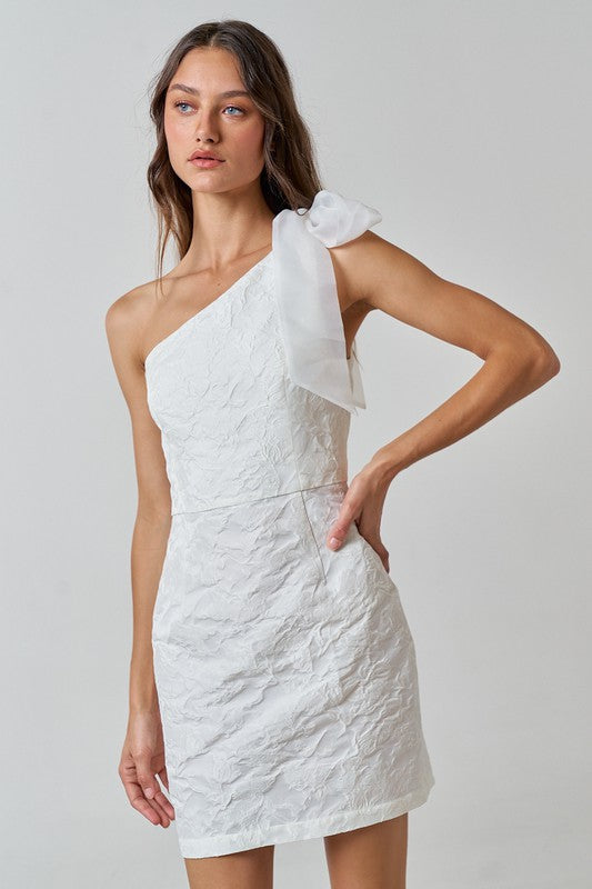 White Jacquard Dress