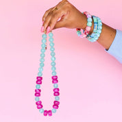 Mint & Pink Beaded Necklace