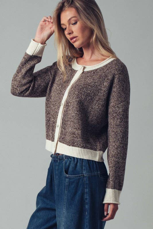 Soft Knit Button-front Sweater Cardigan For Women