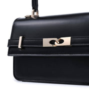 Black Belted Top Handle Crossbody