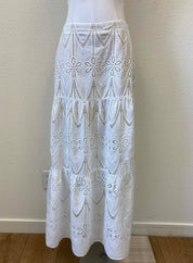 White Embroidered Top And Skirt Set