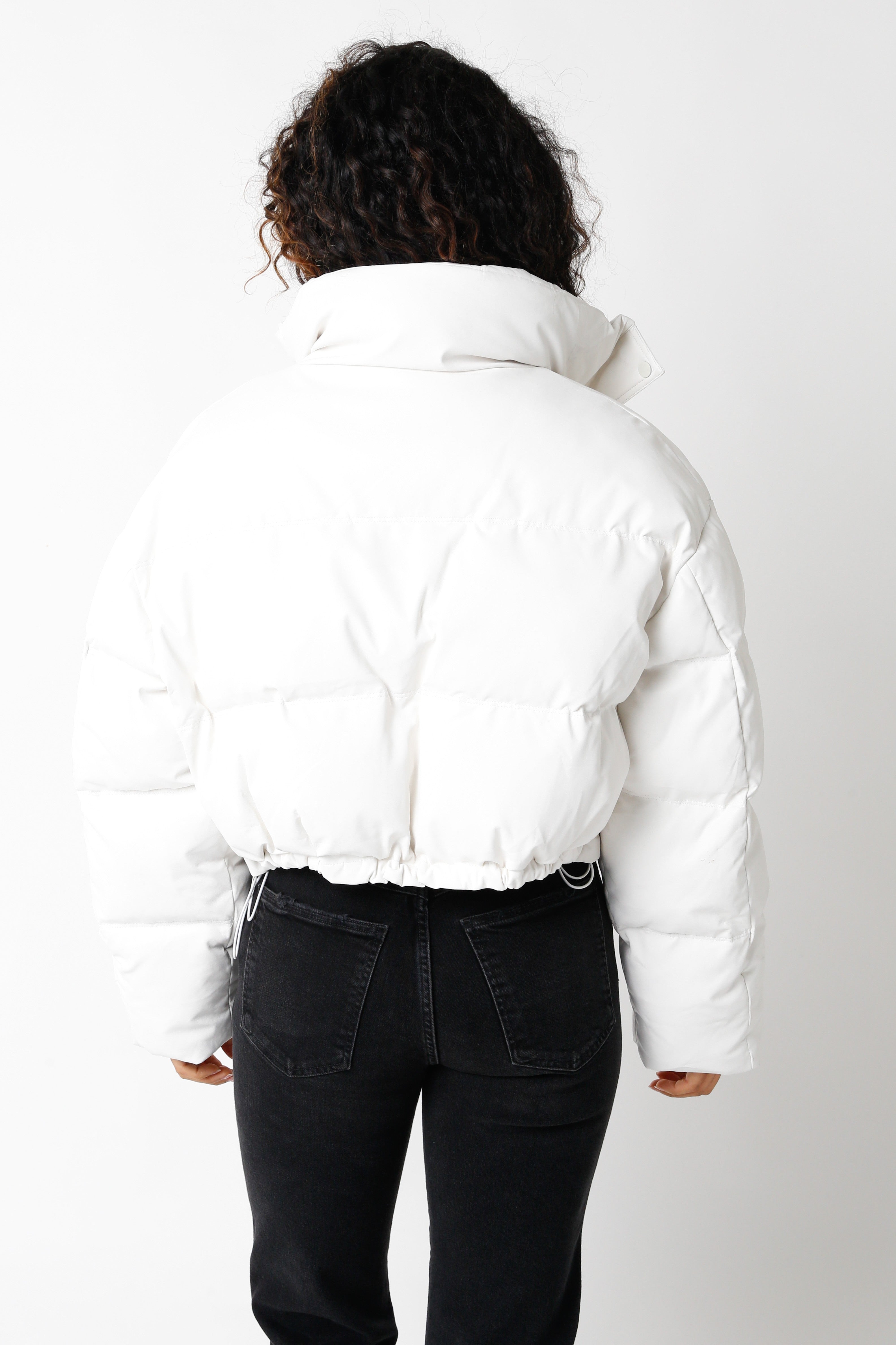 White Puffer Crop Jacket