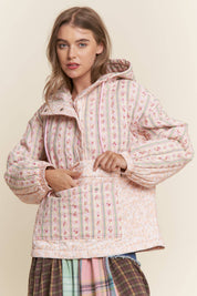 Pink Multi Floral Pattern Pull-Over Sweater