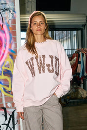 WWJD Heart Printed Mockneck in a oversized