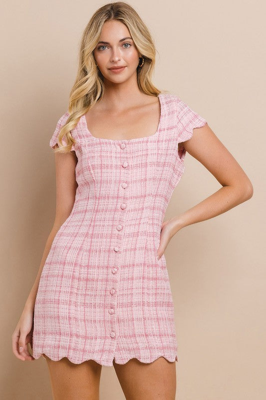 Pink Tweed Dress