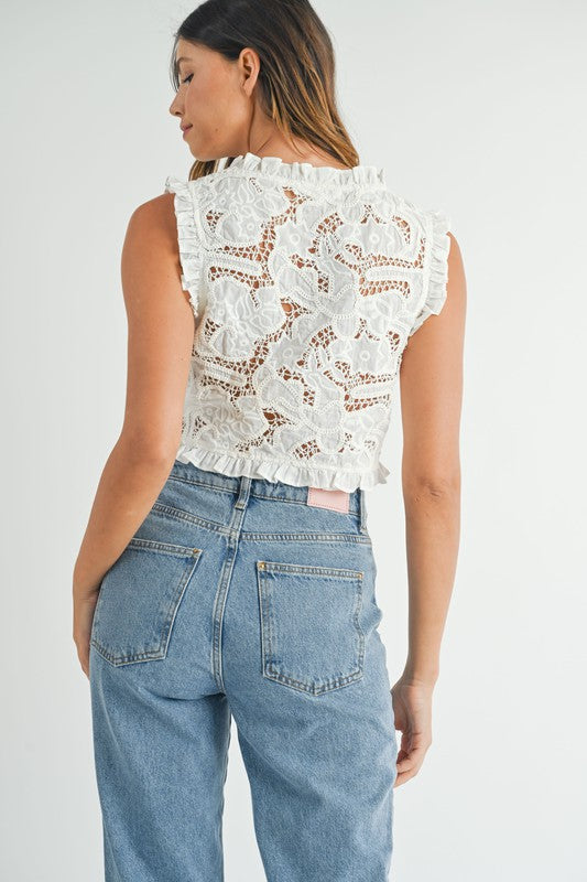 Sleeveless Embroidered Top