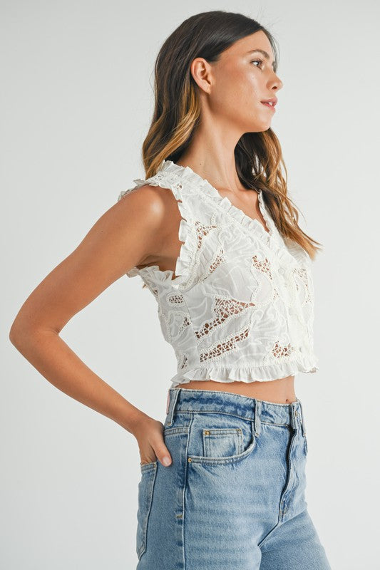 Sleeveless Embroidered Top