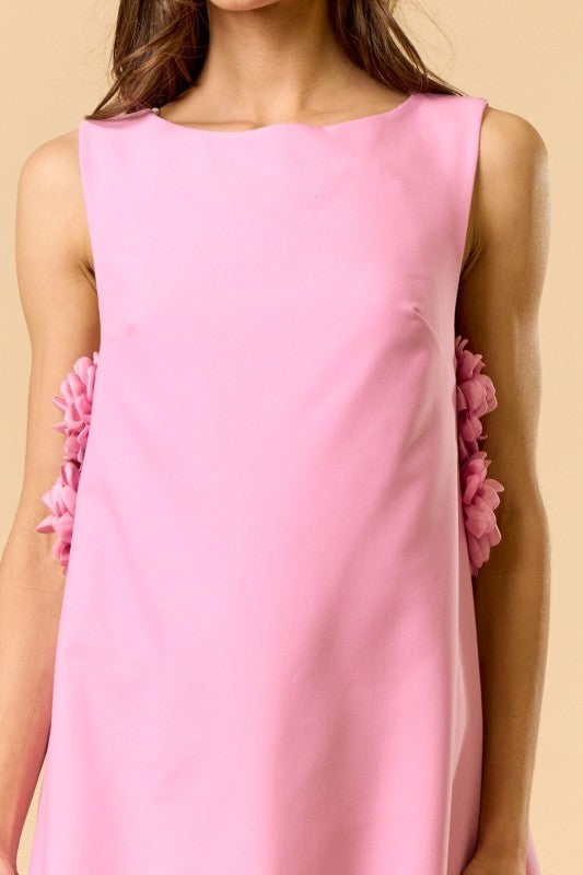 Pink Flower Mini Dress