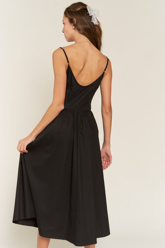Black With White Bows Maxi Dress - RTS