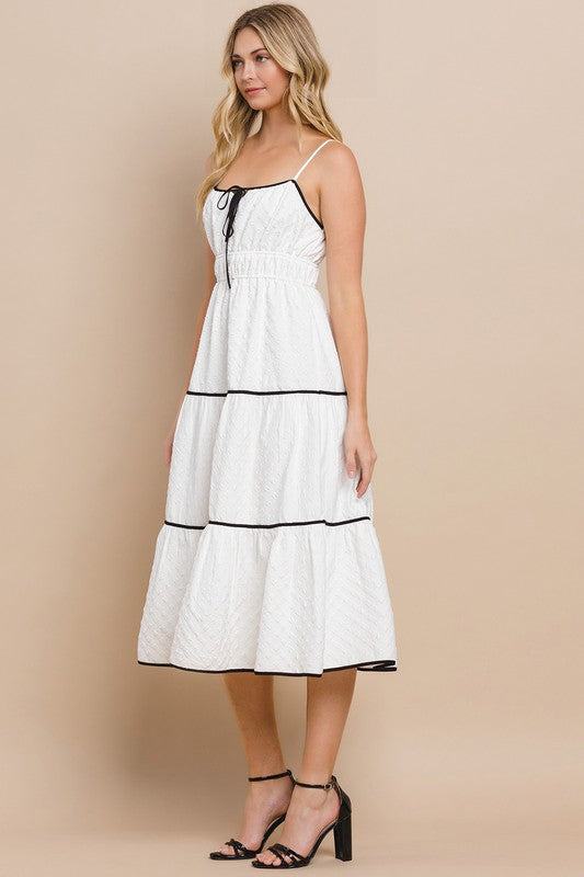 White Spaghetti Strapped Midi Dress