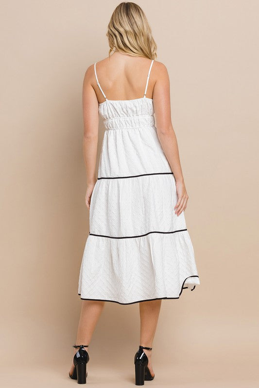 White Spaghetti Strapped Midi Dress