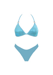 Blue Sequin Bikini Set