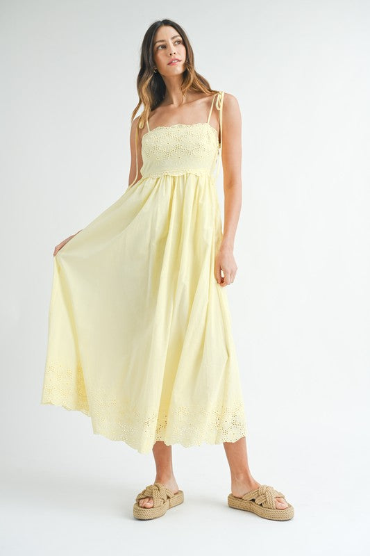 Yellow Eyelet Maxi