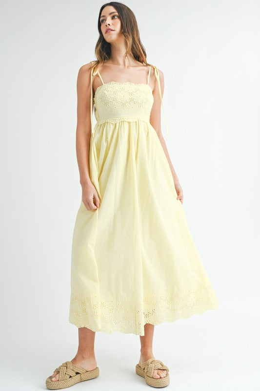 Yellow Eyelet Maxi