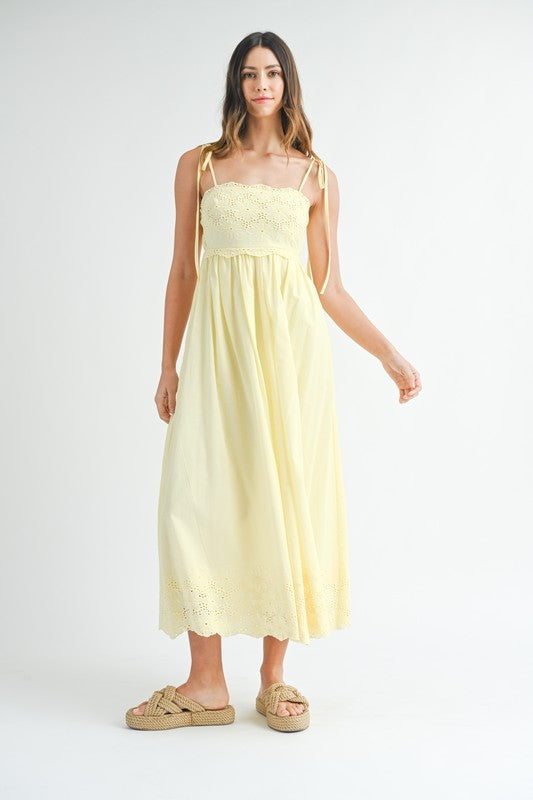 Yellow Eyelet Maxi