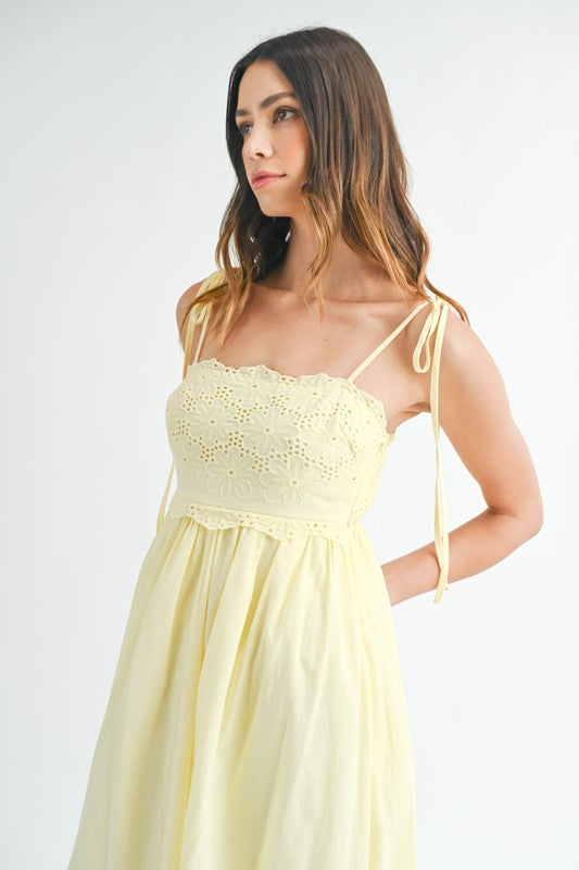 Yellow Eyelet Maxi