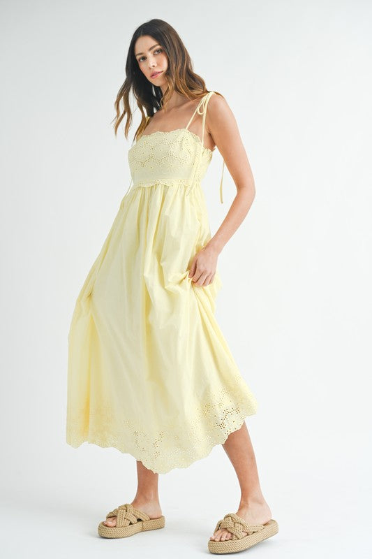 Yellow Eyelet Maxi