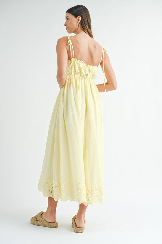 Yellow Eyelet Maxi