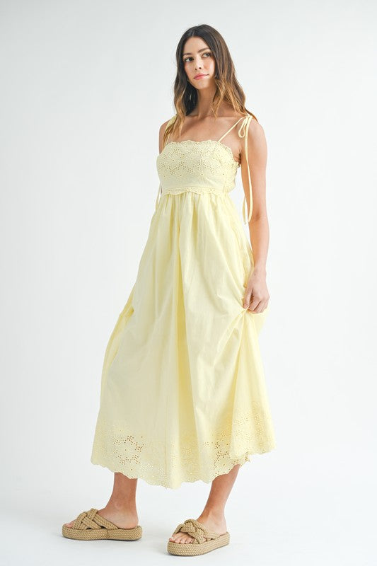 Yellow Eyelet Maxi