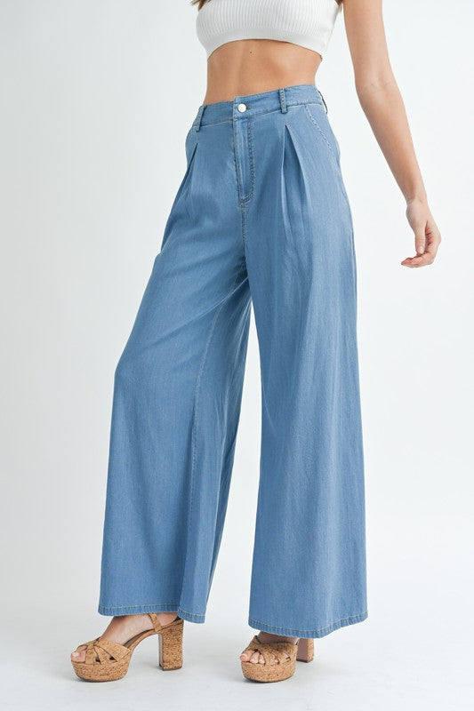 Wide Leg Denim Pants