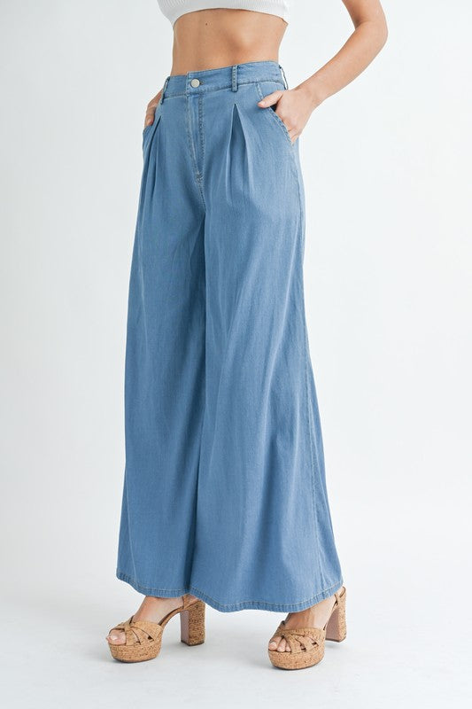 Wide Leg Denim Pants