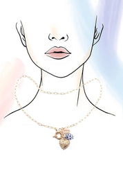 PORCELAIN TOILE FISH PUKA MULTI CHARM NECKLACE | 80N91647