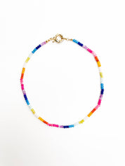 Color Block Rainbow - Rainbow Gemstone Bead Necklace