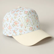Mama Blue & White Embroidered Flower Hat