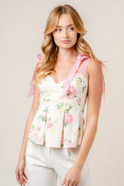 Tie Strap Floral Top
