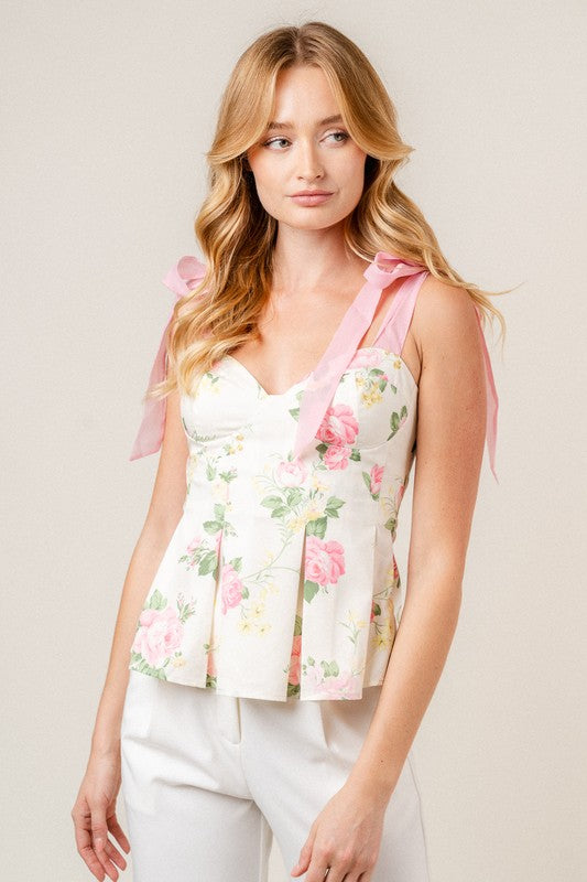 Tie Strap Floral Top