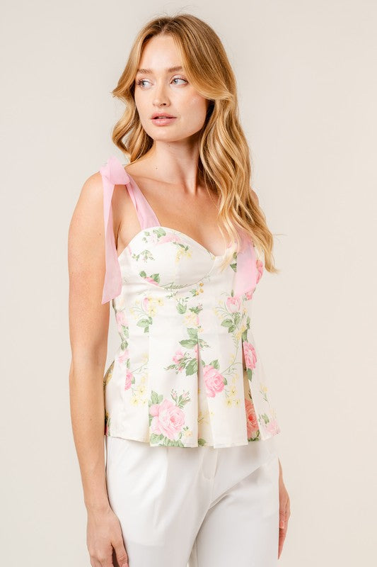 Tie Strap Floral Top