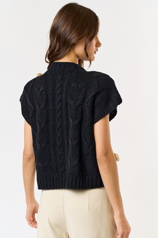 Black Cable Knit Vest