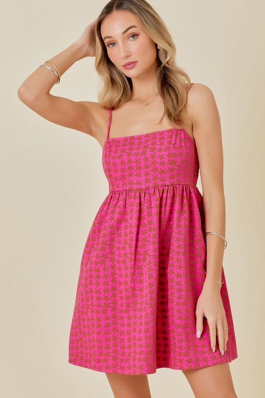 Pink Star Pattern Dress