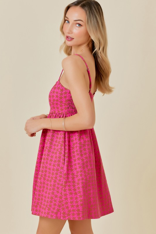 Pink Star Pattern Dress