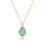 Teardrop Stone Pendant Necklace