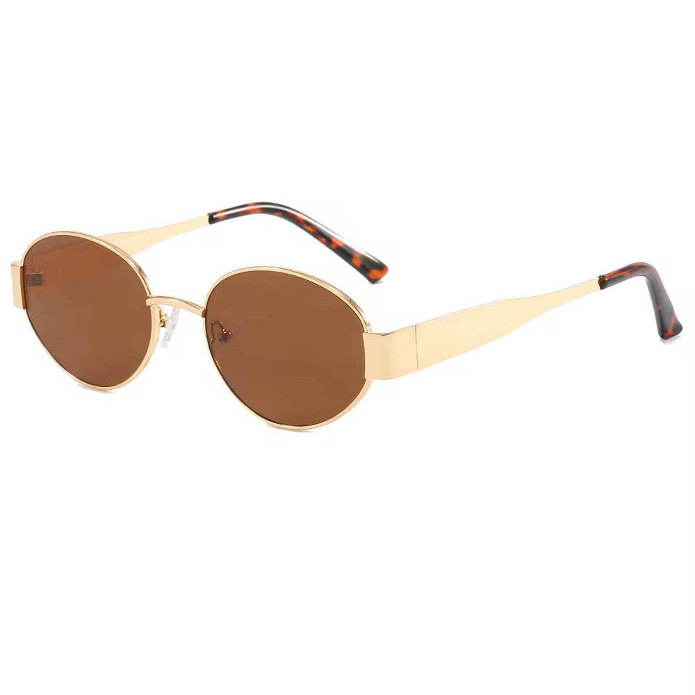 Gold Oval Sunglasses