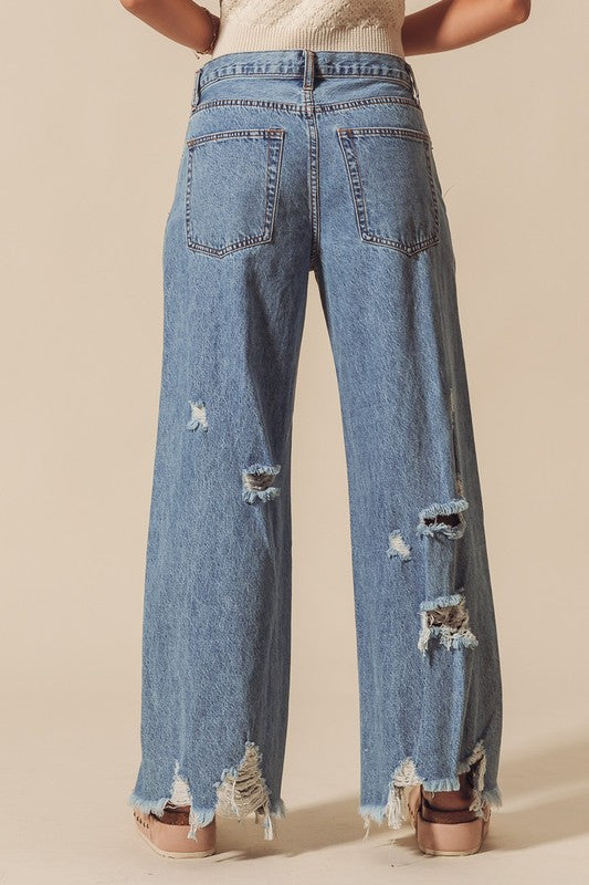 Mid Rise Denim Pants