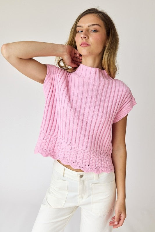 Pink Mock Neck Top