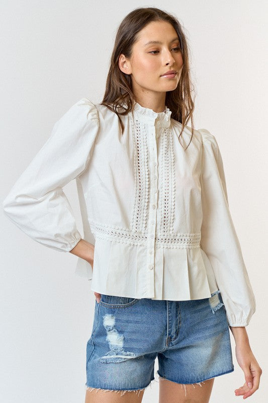 White Ruffle Top