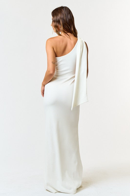 White One Shoulder Maxi Dress