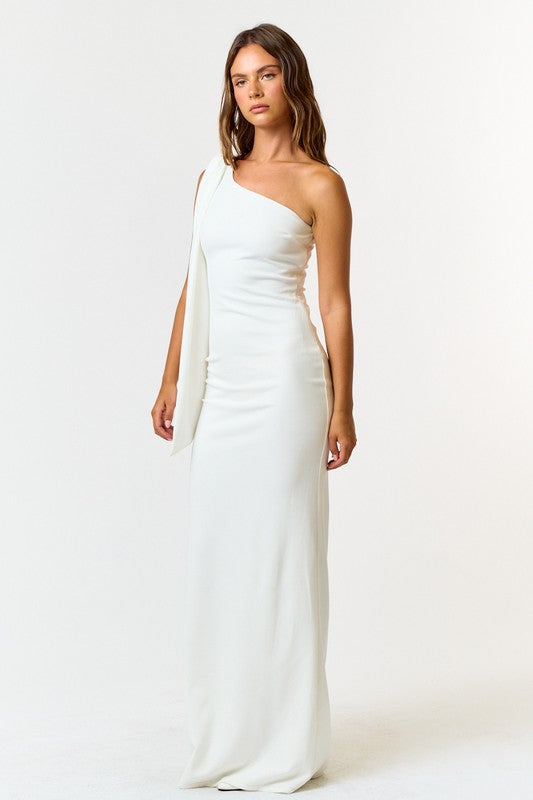 White One Shoulder Maxi Dress