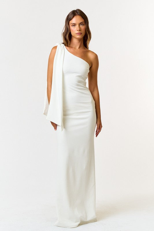 White One Shoulder Maxi Dress