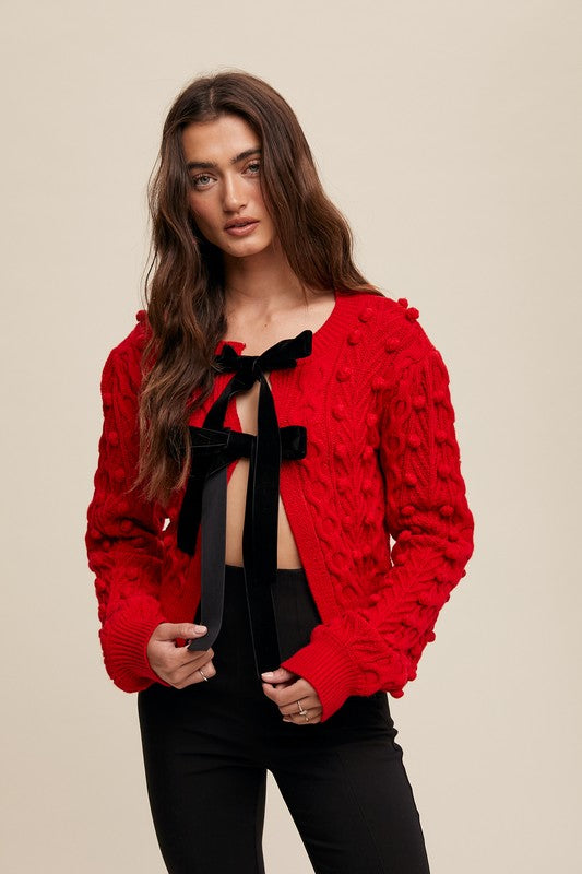 Red Bow Tie Cardigan