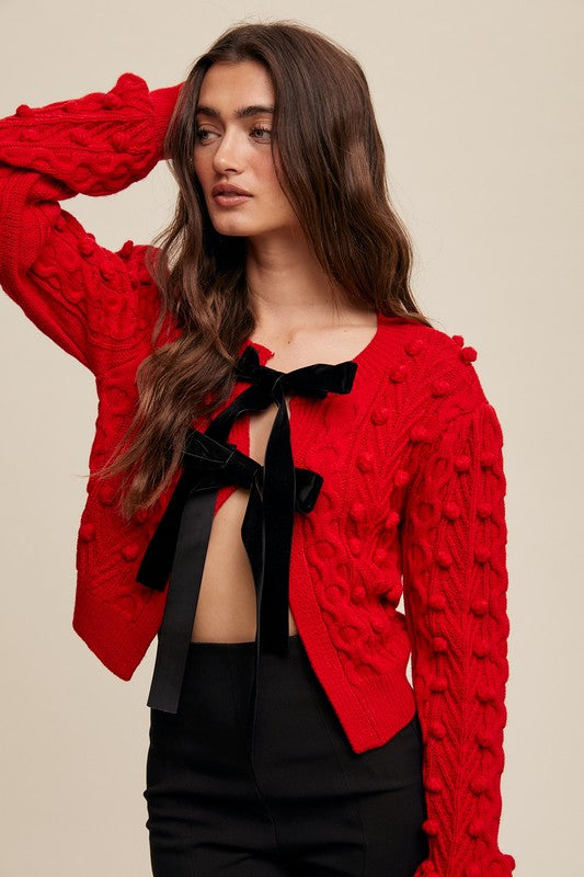 Red Bow Tie Cardigan