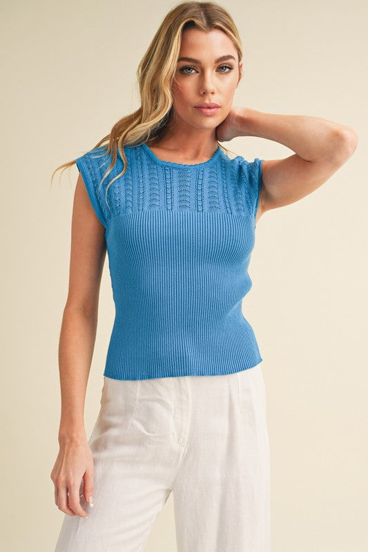 Blue Taria High Neck Tank