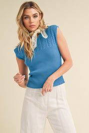 Blue Taria High Neck Tank