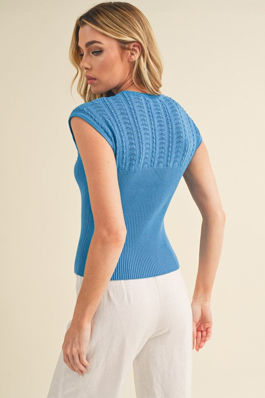 Blue Taria High Neck Tank