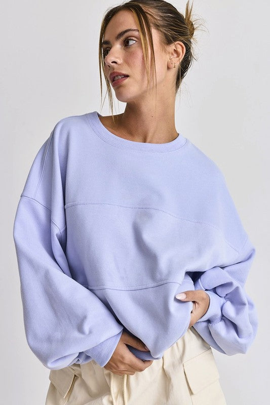 Blue Aubrey Washed Oversized Top